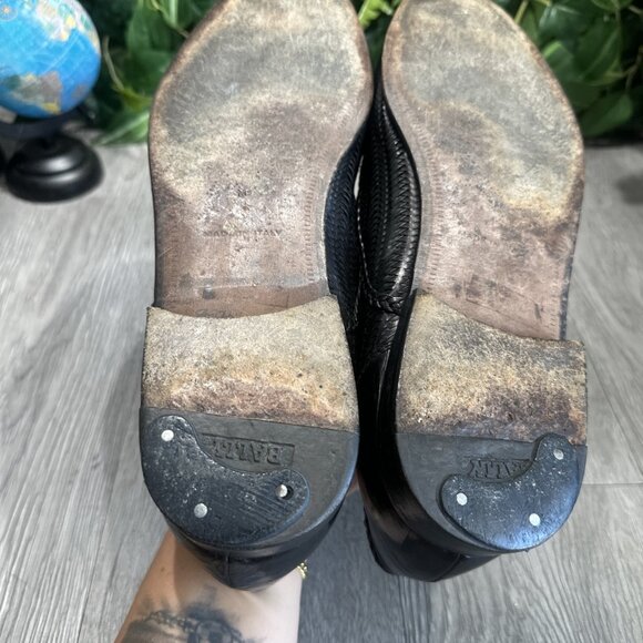 Bally Mens Loafers Tassel dark Black Woven Leather US 11 M - Picture 8 of 11